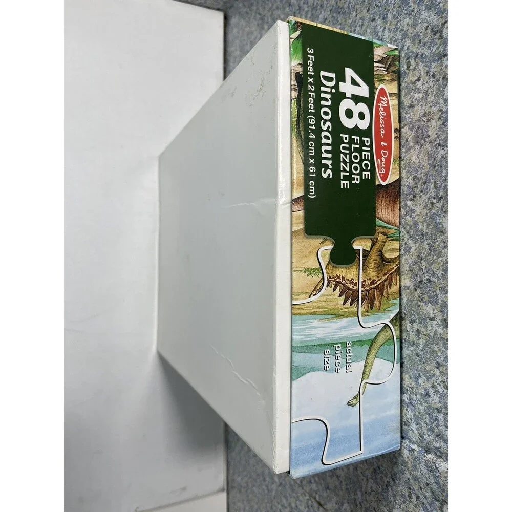 MELISSA & DOUG Floor Puzzle Dinosaurs 48 Jumbo Pieces Easy Clean 🧩🎁 EUC